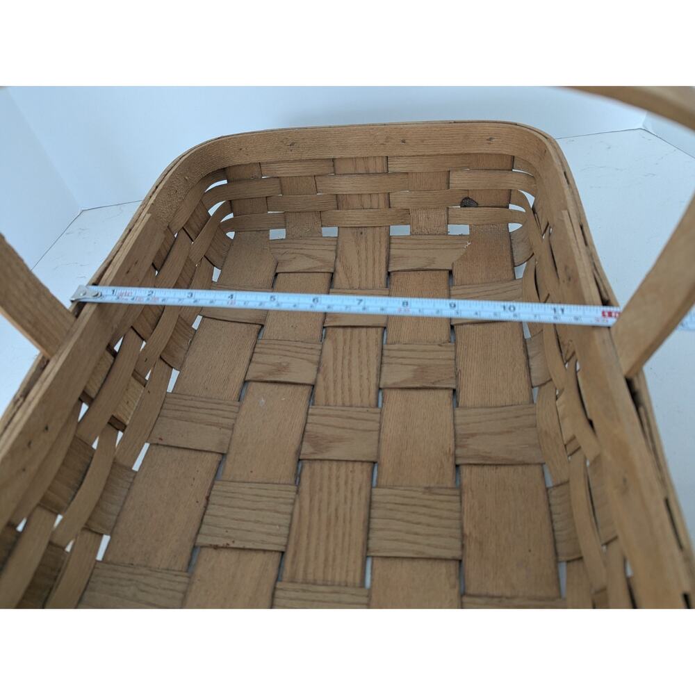 Vtg Basketville Putney Vt. Splint Oakwood Rectangle Gathering Basket Garden - Picture 10 of 13